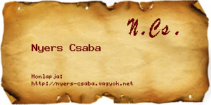 Nyers Csaba névjegykártya